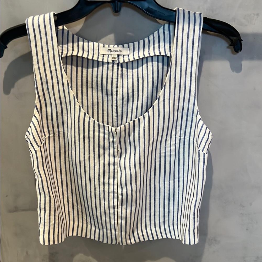 Madewell Blue and White Striped Women's Top